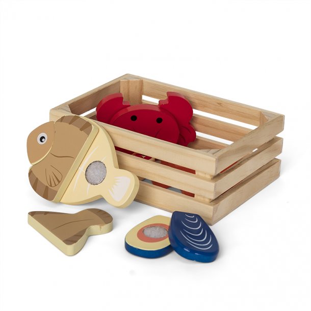 Pretend Play Seafood Basket Toy Set
